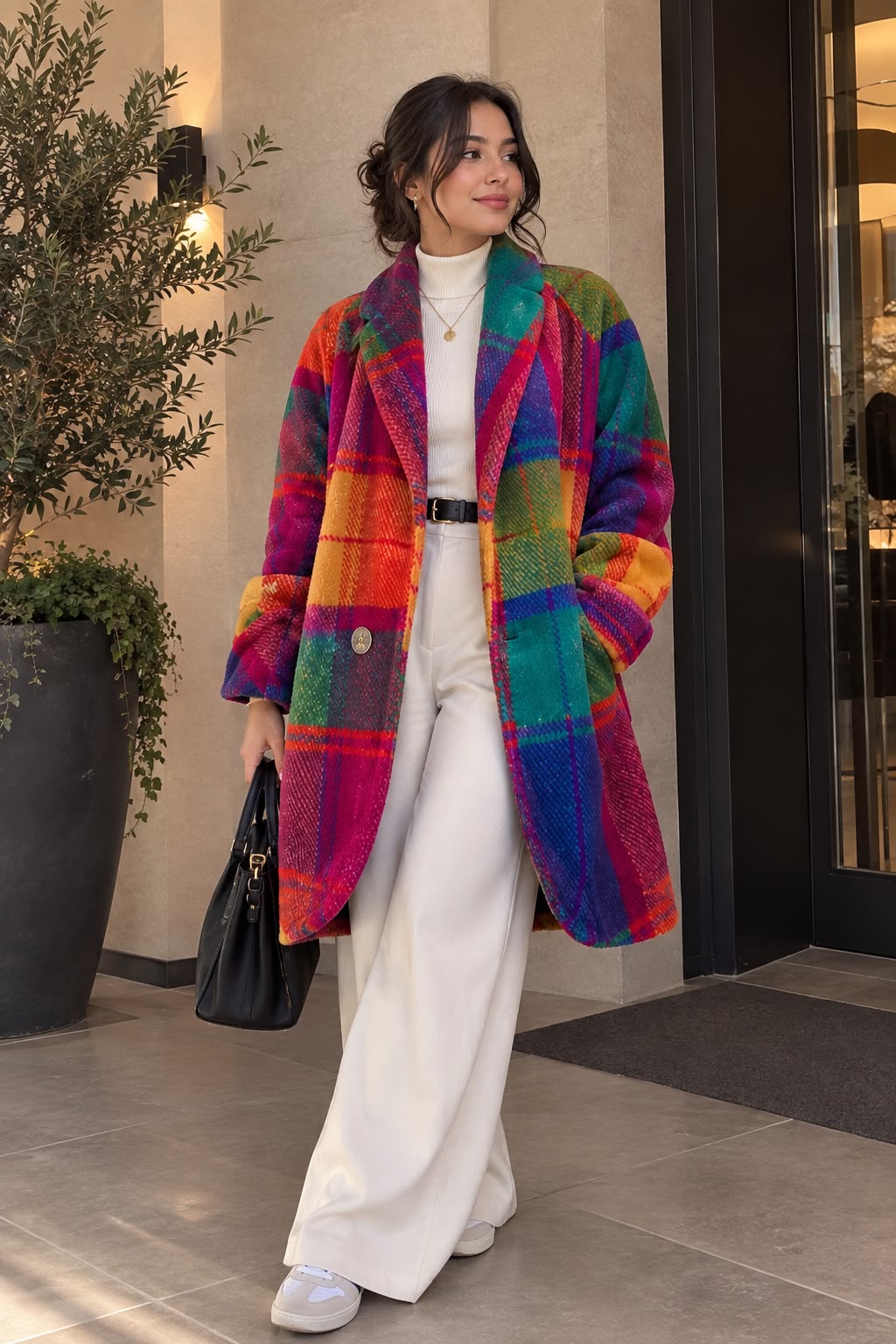 Veste Femme à Carreaux Colorés