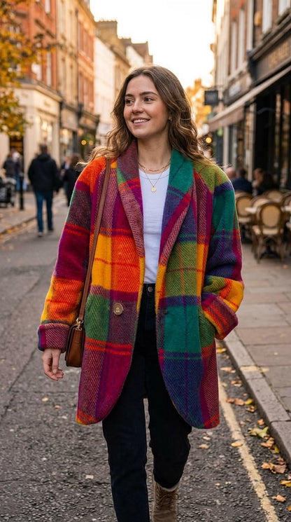 Veste Femme à Carreaux Colorés