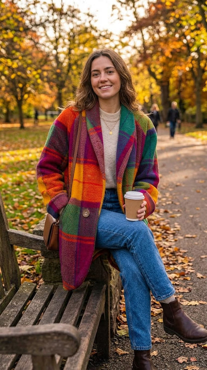 Veste Femme à Carreaux Colorés