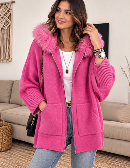 Veste Cardigan à Capuche Femme